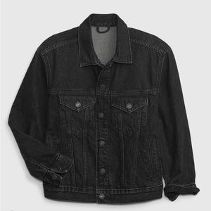 Kids Denim Icon Jacket Black Washwell, Size 14-16